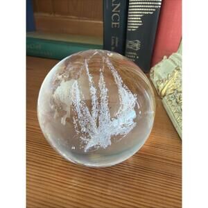 Goran Warff Kosta Boda Controlled Bubble Art Glass Paperweight Signed 96899